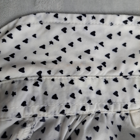 Beach Lunch Lounge Hear Star Print White Button Up Shirt Size Medium Sleeveless - Picture 11 of 15